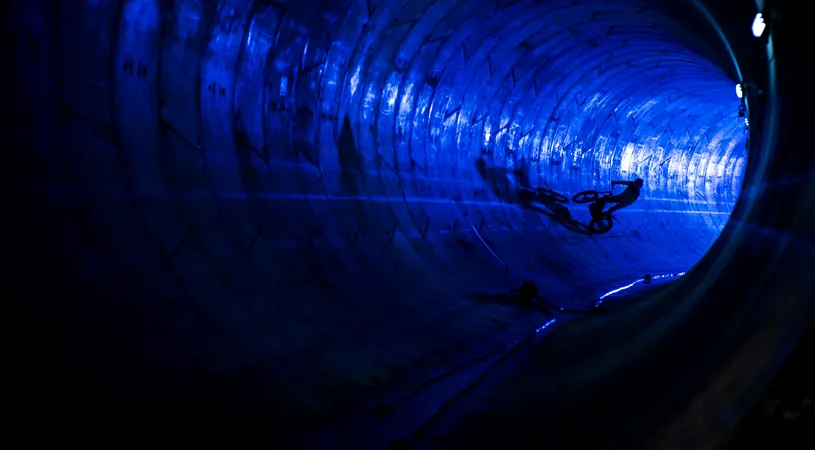 SUPER FOTO | Premieră în România: Un francez s-a dat cu motocicleta la metrou, pe Magistrala 4 in constructie 