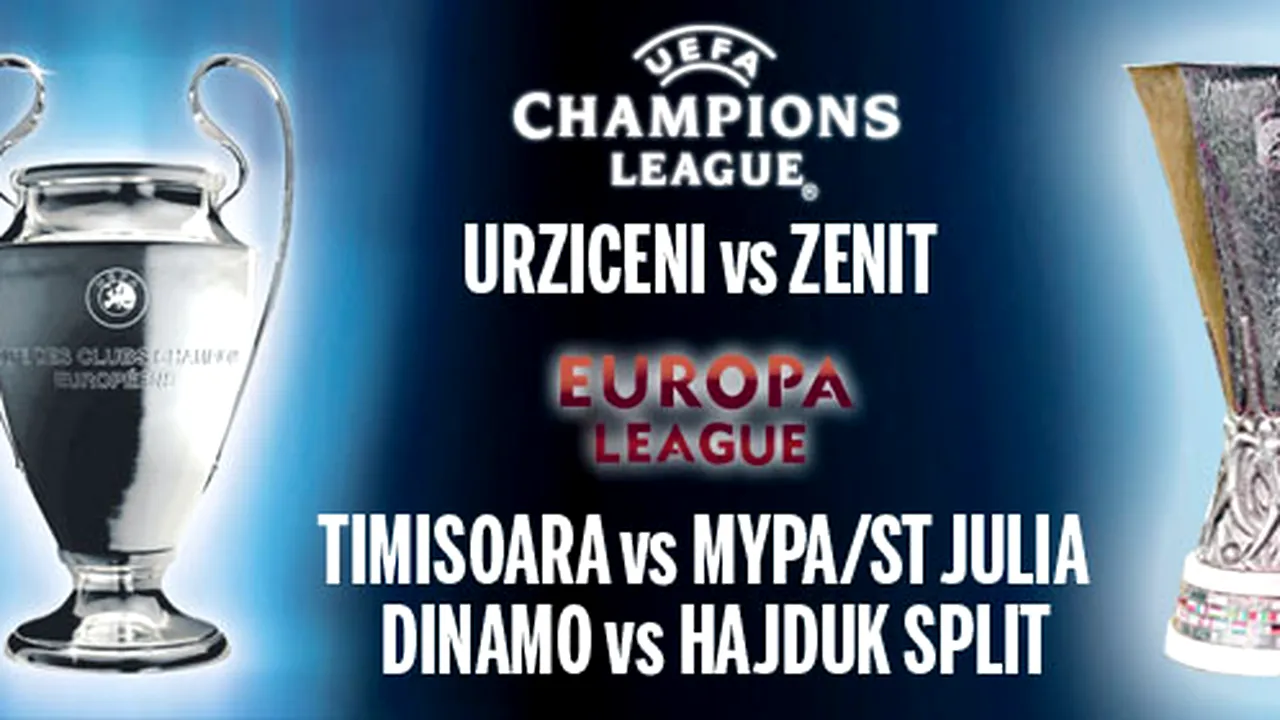 Adversari tari pentru Unirea și Dinamo în Europa!