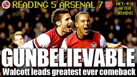 Reading - Arsenal i-a lăsat pe englezi fără epitete: "E cea mai tare revenire EVER"! Wenger: "Poate cea mai mare victorie din carieră" **Discursul francezului din pauză: