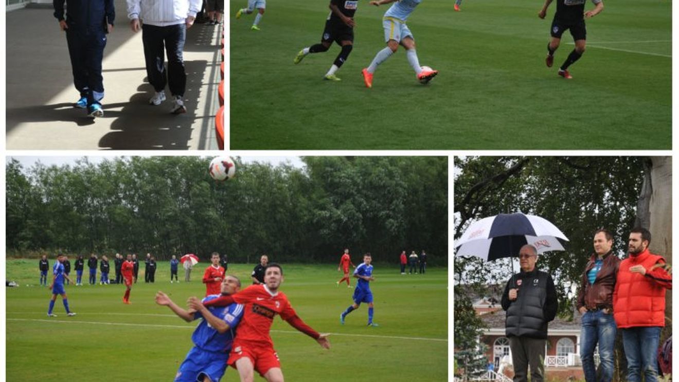 FOTO | Inspecție la meciurile Stelei și ale lui Dinamo din Anglia. Gâlcă și Stoican au fost urmăriți din tribună de șefii lor