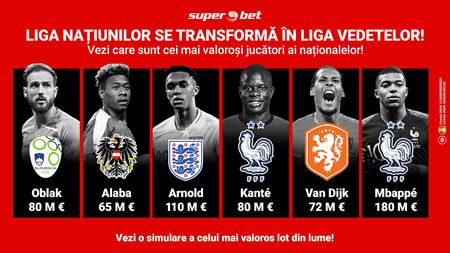 Liga Națiunilor poate fi numită și Liga Legendelor! Vezi care sunt cei mai scumpi jucători din primul 11 al naționalelor!