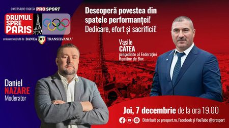 Vasile Câtea, preşedinte al Federaţiei Române de Box, este invitatul emisiunii ,,Drumul spre Paris’’ de joi, 7 decembrie, de la ora 19:00