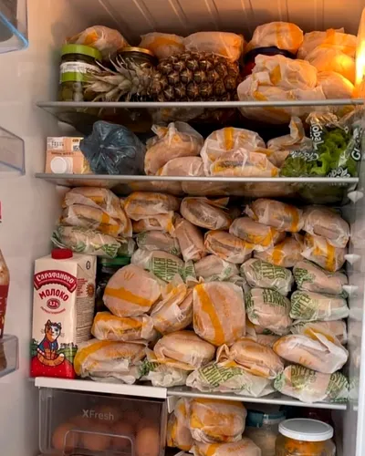 Un rus și-a umplut frigiderul cu cel puțin 50 de burgeri de la McDonald’s. Fotografia a devenit virală