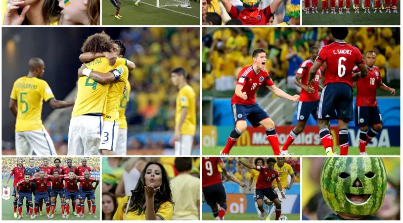 Fundașii duc Selecao în semifinale. David Luiz a reușit poate golul campionatului. FOTO | Nebunie la Fortaleza, în Brazilia - Columbia