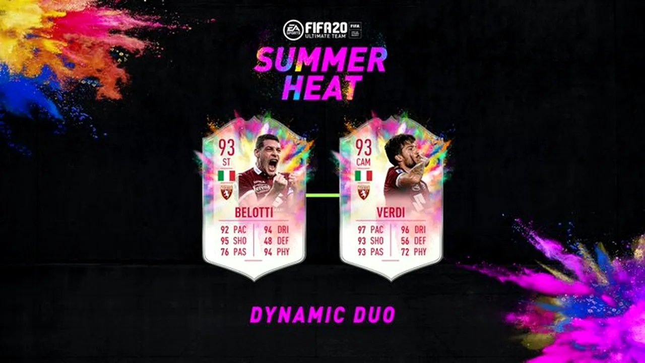 EA SPORTS a lansat unu super duo ofensiv în FIFA 20! Andrea Belotti și Simone Verdi formează o pereche foarte dinamică și rapidă. Recenzia completă a cardurilor