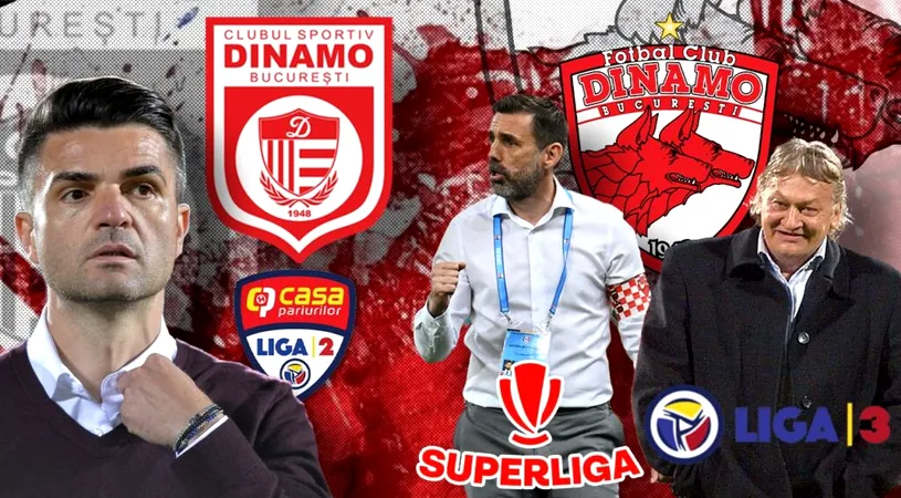 Dinamo București a devenit caz unic în lume: trei cluburi diferite în primele trei ligi, aceeași denumire! Cum s-a ajuns aici, profilul complet al fiecărei echipe și ce șanse sunt de unificare. EXCLUSIV