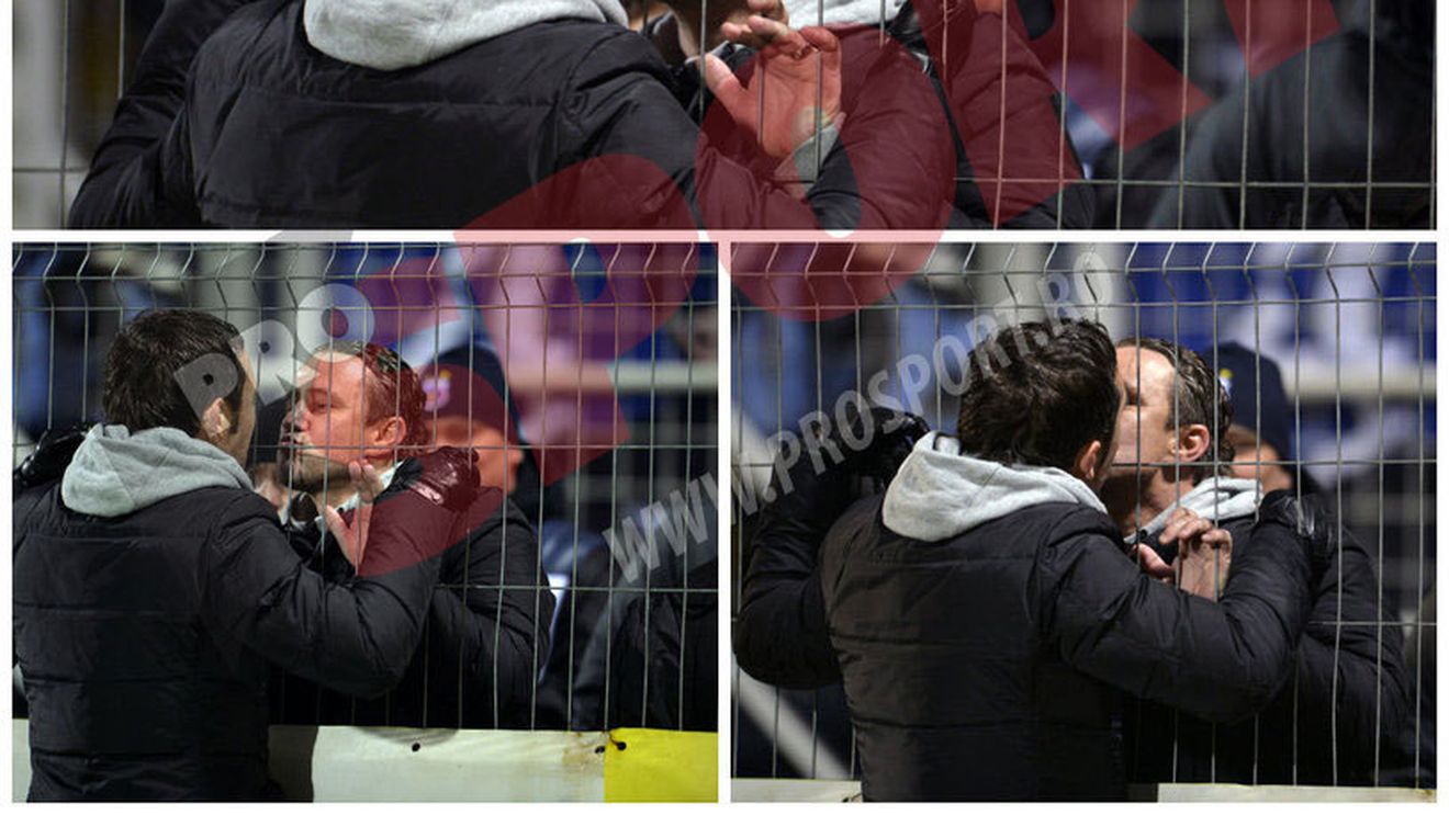 FOTO: Moment cu "pătrățel roșu" după Astra - Steaua 1-1 :) Meme către Reghe: "Frățiorul meu, te iubesc!"