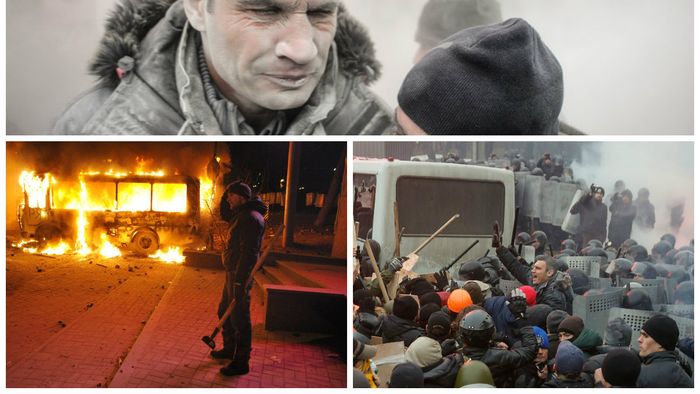 FOTO: Vitali Klitschko s-a implicat activ în protestele violente de pe străzile Kievului! Peste 200.000 de oameni s-au adunat în centrul orașului și s-au luptat cu forțele de ordine