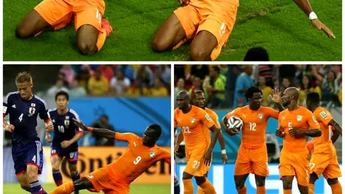 Ivorienii au reușit o răsturnare de scor în doar 2 minute. Coasta de Fildeș a învins Japonia, scor 2-1, în grupa C de la Cupa Mondială