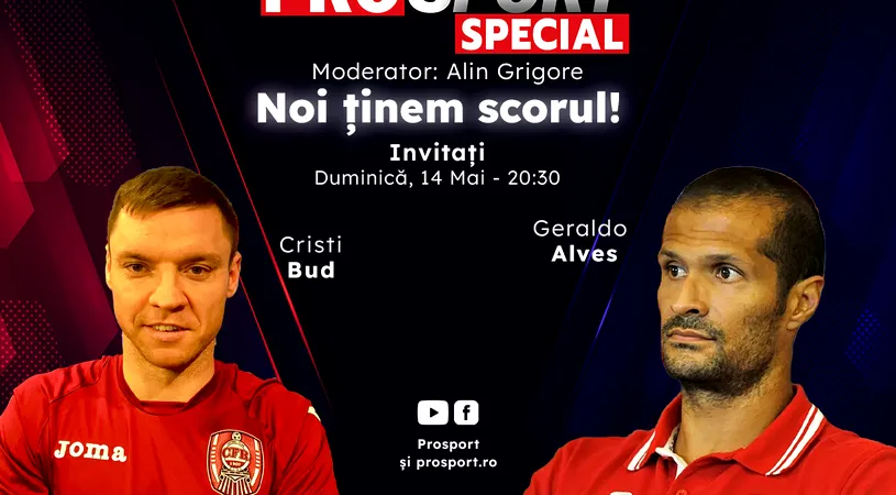 Comentăm împreună la ProSport Special meciul FCSB – CFR Cluj din etapa a 8-a a play-off-ului din Superliga, alături de Geraldo Alves și Cristi Bud
