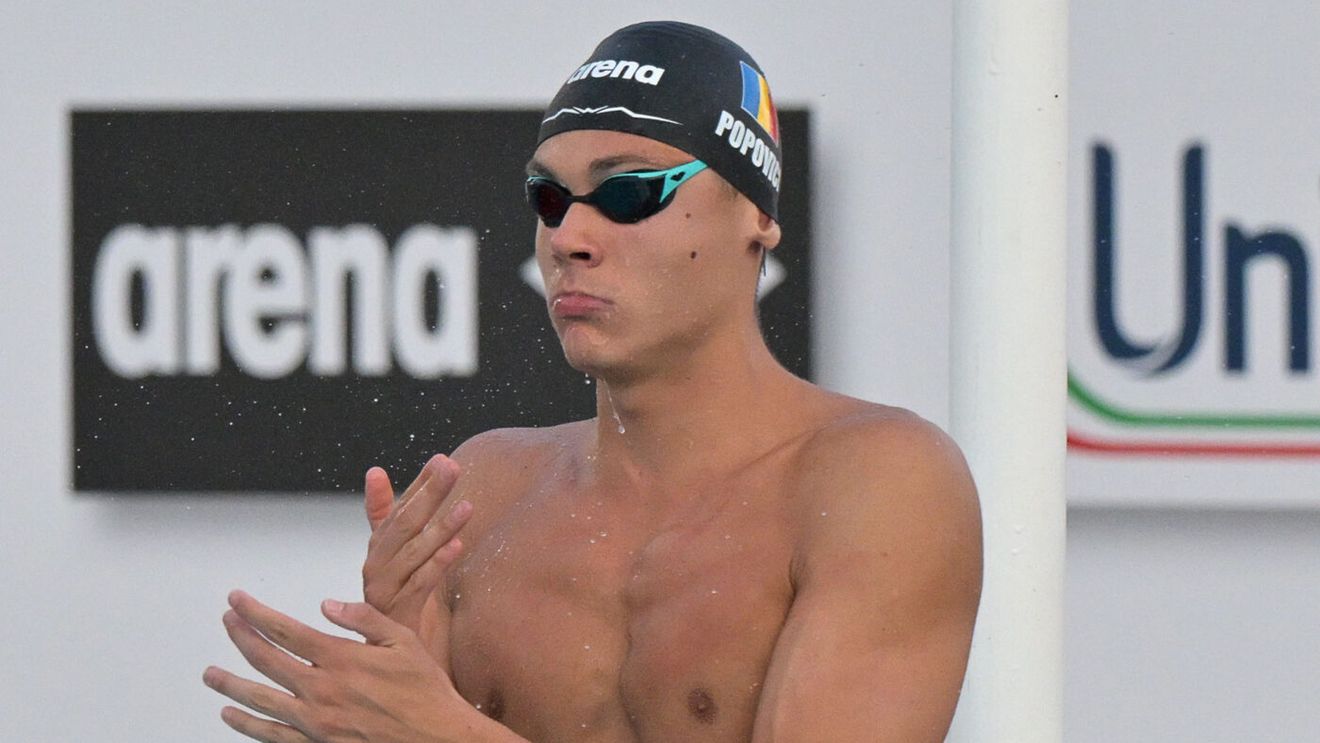 David Popovici, record în semifinalele la 100 de metri liber! Cursă fabuloasă, în 46.72: cel mai bun timp al anului și calificare en-fanfare în finală!