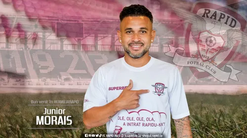 Rapid a anunțat și transferul lui Junior Morais! Fundașul a uitat deja de FCSB: „Abia aștept să îi ascult pe suporteri! Sunt cei mai buni!”