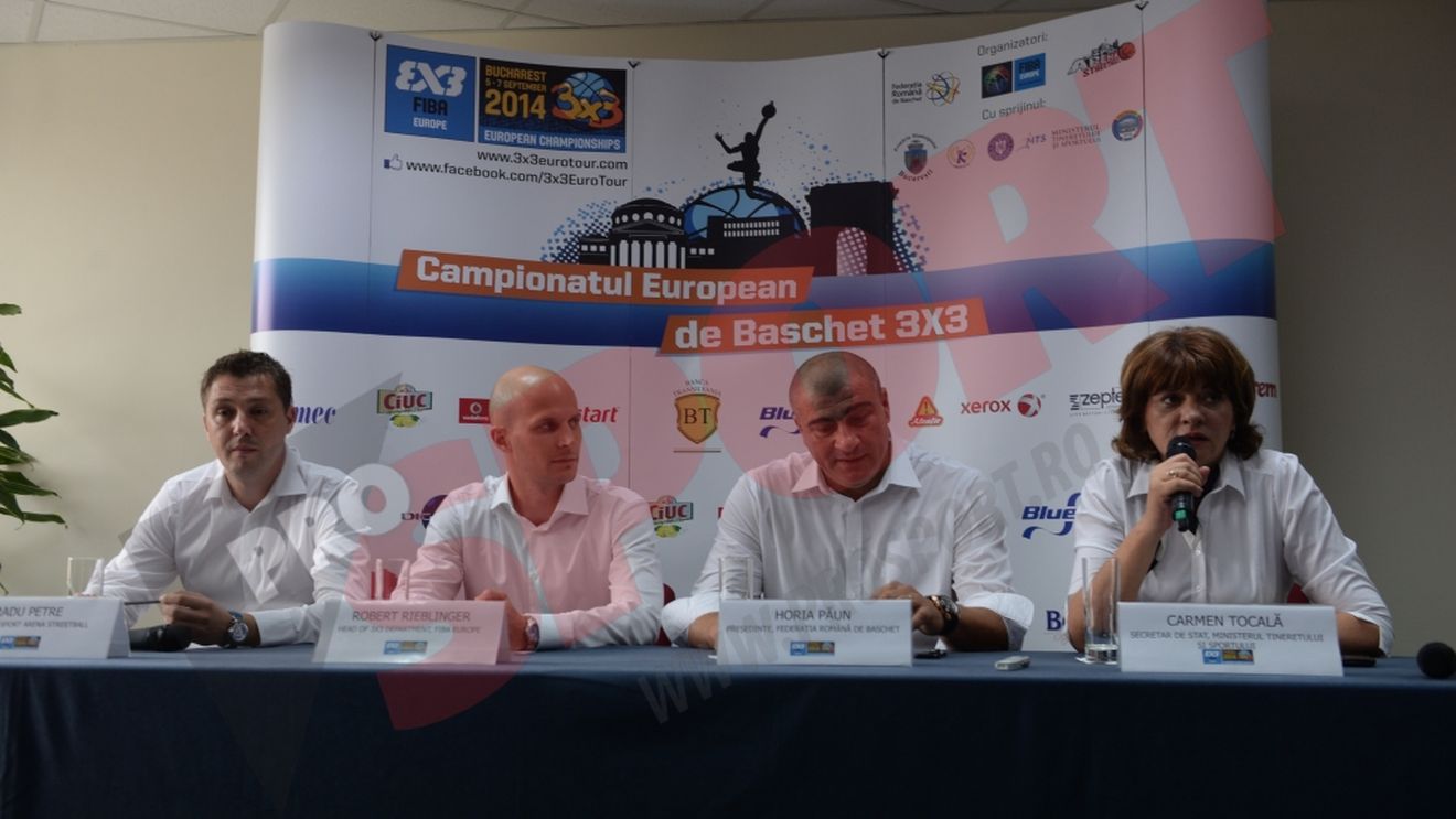 C.E. de baschet 3X3. România vizează medaliile. Santana: "Competiția este foarte puternică". Anca Șipoș și naționala feminină deschid competiția din Piața Universității