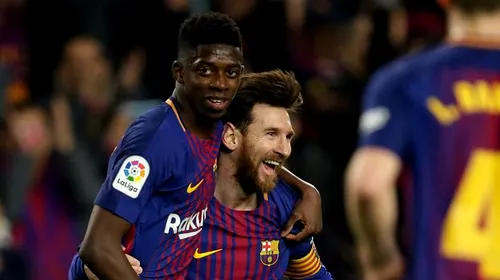 Barcelona a evitat la limită eșecul. Messi i-a servit perfect lui Dembele, iar catalanii rămân lideri în La Liga | VIDEO
