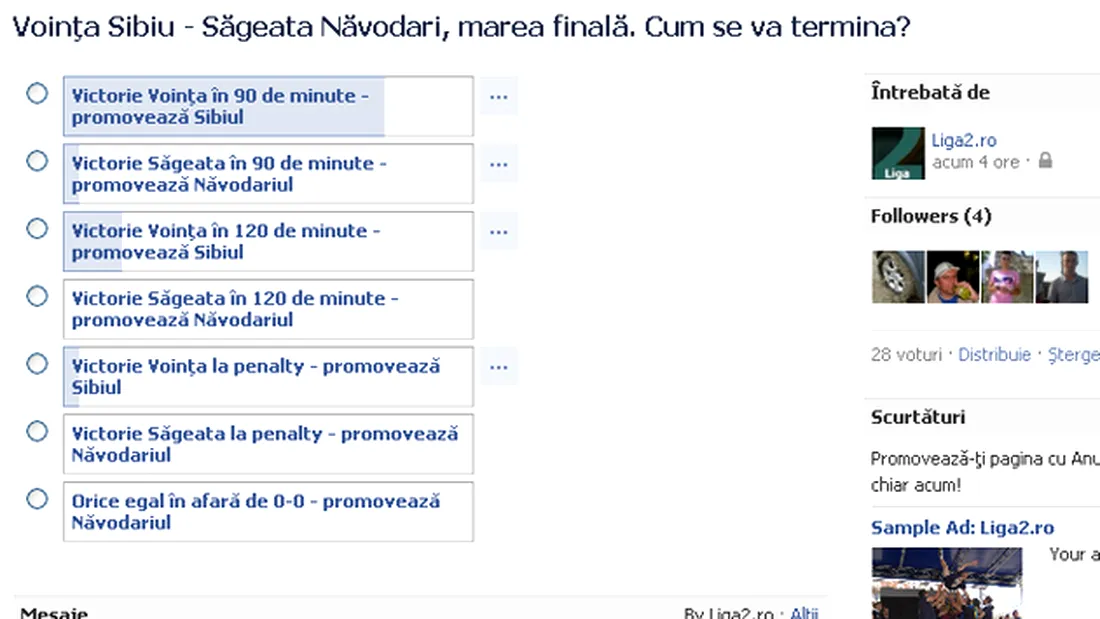 Liga2.ro vrea pronosticul tău** pentru Voința - Săgeata