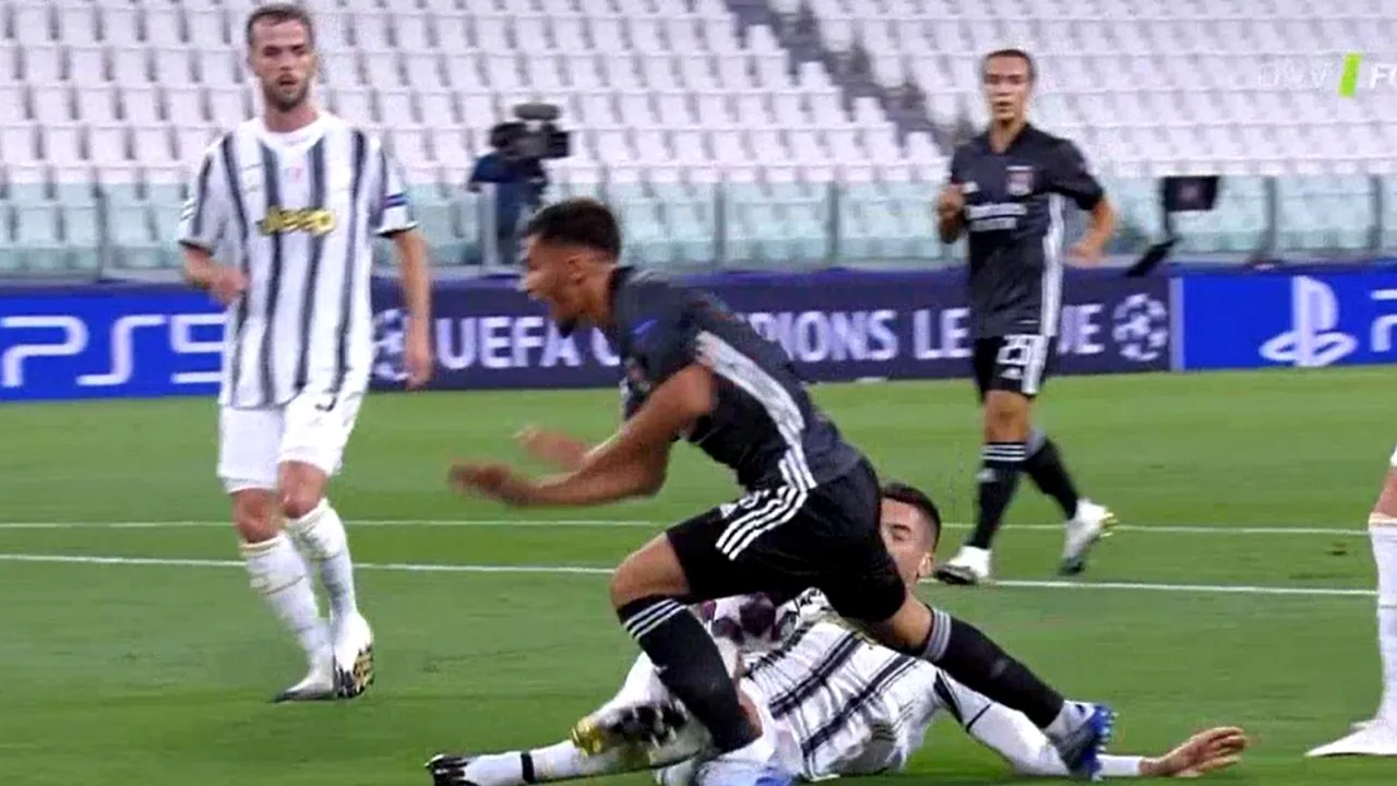 Cristiano Ronaldo și Tătărușanu, martorii unui penalty penibil! Italienii au protestat agresiv la decizia arbitrului! Cum a deschis Lyon scorul cu Juventus | VIDEO