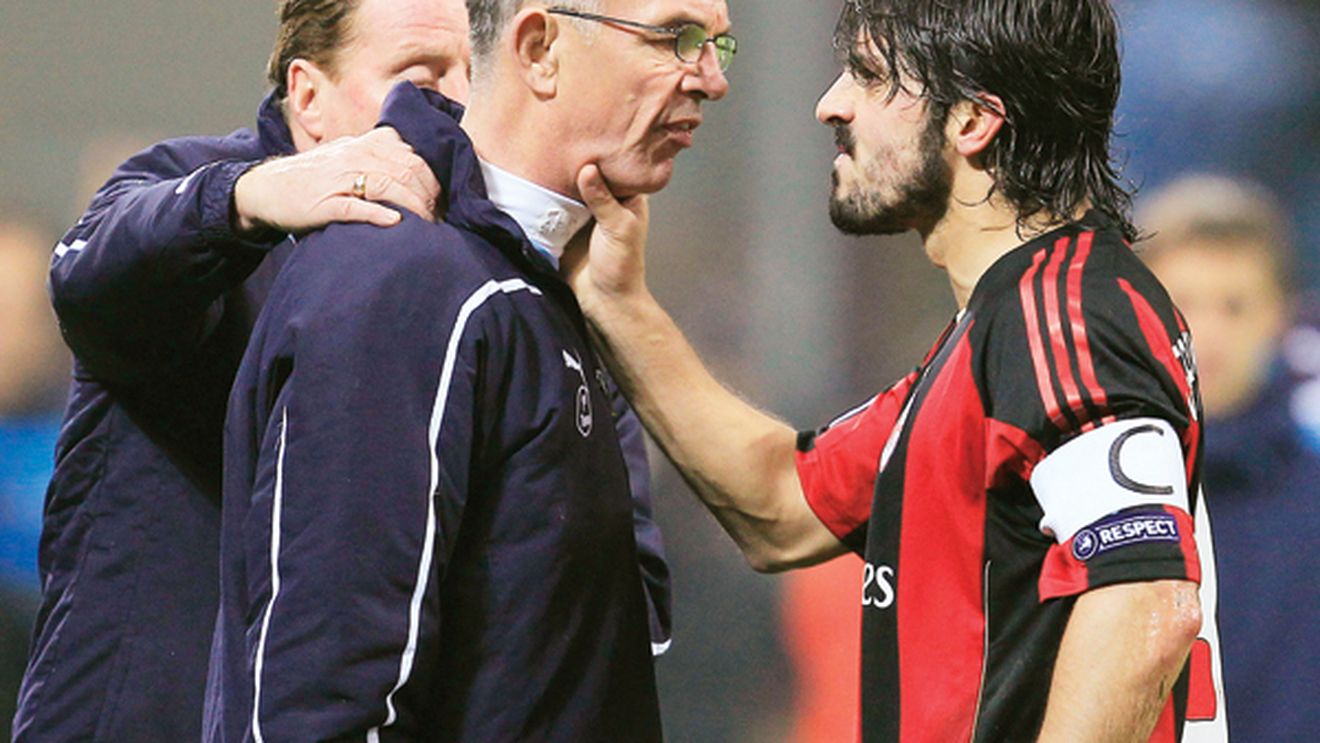 S-a dat la "Fălci"! Gattuso i-a aplicat un cap în gură secundului lui Redknapp