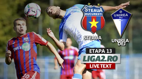 Două contraatacuri au decis derby-ul de clasament Steaua – Unirea Dej. ”Militarii”, slabi acasă și în inferioritate în ultimele minute, se desprind în fruntea Ligii 2