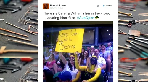 Glumă controversată la Australian Open: o spectatoare a purtat la meciul Serenei Williams o mască neagră. Reacțiile de pe Twitter au fost dure