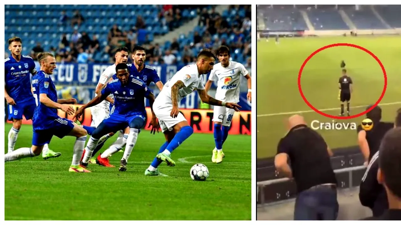 S-a aruncat cu pantoful după arbitru! Scene incredibile surprinse la FC U Craiova 1948 - Farul Constanța. Imaginile nu s-au văzut la TV | FOTO