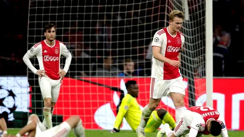 Acțiunile clubului Ajax Amsterdam, în picaj! Au scăzut vertiginos după eliminarea din Liga Campionilor