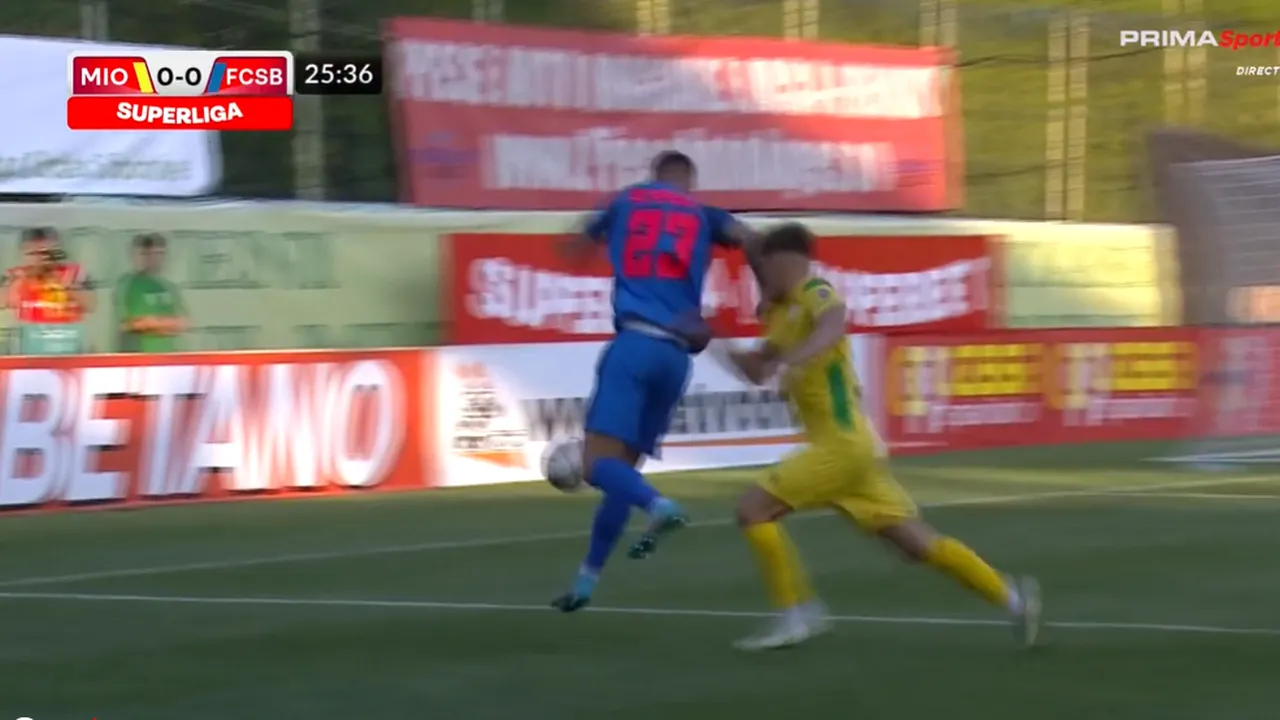 Încă un jucător de bază de la FCSB s-a „rupt”, în meciul cu CS Mioveni! Echipa a primit gol, iar fotbalistul a plecat direct la vestiare | VIDEO