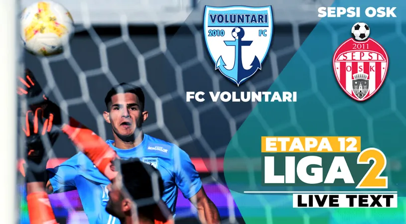 Sepsi OSK câștigă la Voluntari și le produce ilfovenilor primul eșec acasă în acest sezon. Trupa lui Ovidiu Burcă revine pe loc de play-off