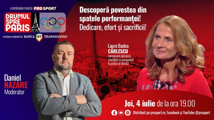 Laura Badea-Cârlescu, campioană olimpică, mondială şi europeană la proba de floretă, invitata emisiunii „Drumul spre Paris” de joi, 4  iulie, de la ora 19:00