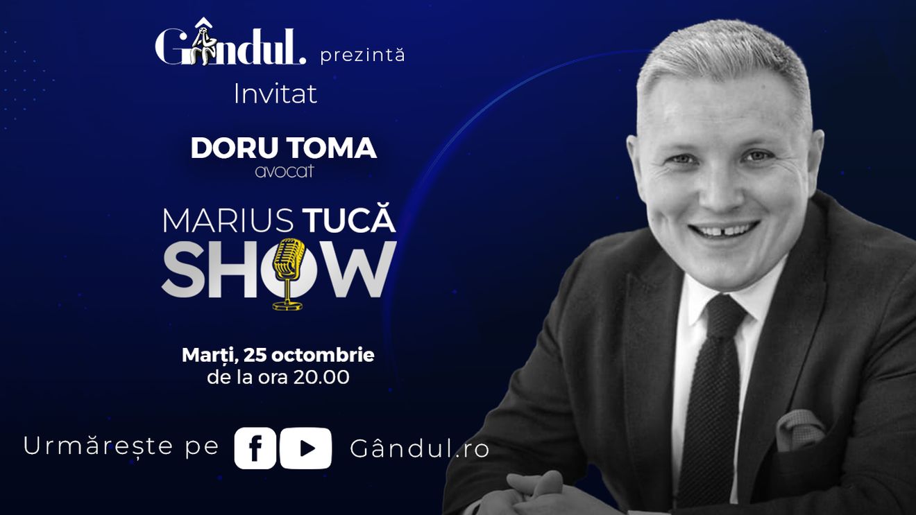Marius Tucă Show începe marți, 25 octombrie, de la ora 20.00, live pe gândul.ro