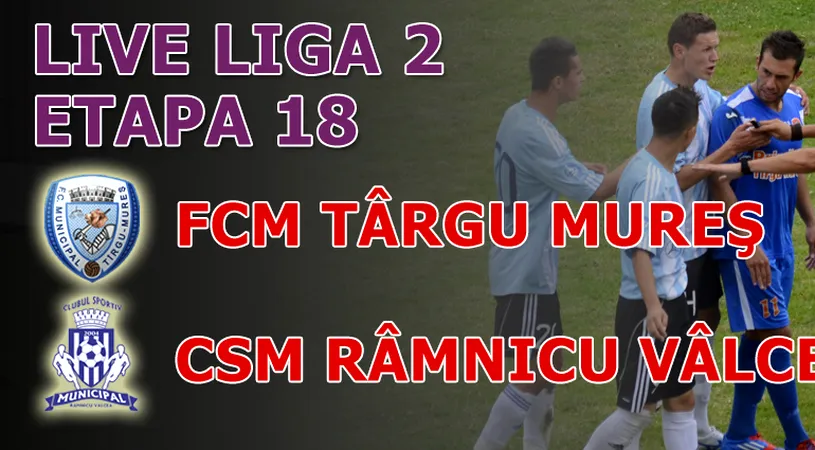 FCM Târgu Mureș - CSM Râmnicu Vâlcea 1-3** Pelici le dă o lecție de fotbal mureșenilor