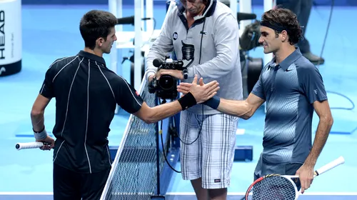 Victorie pentru Novak Djokovic în fața lui Roger Federer la Turneul Campionilor