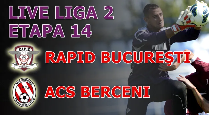 Rapid - ACS Berceni 3-0!** Giuleștenii sunt lideri, după 88 de minute cu un om în plus!