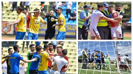 Au fost momente tensionate la Slobozia, în prelungirile barajului cu Recea, după marcarea golului care a decis cine rămâne în Liga 2 și retrogradează în Liga 3. Arbitrul a arătat patru cartonașe roșii