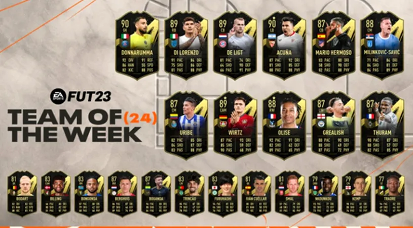 O nouă serie „Team Of The Week” a fost lansată în FIFA 23!