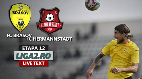 FC Hermannstadt bate FC Brașov la ultima fază și urcă pe locul 2 în Liga 2. Sibienii au noroc cu carul, după un nou meci modest, dar în care câștigă toate punctele