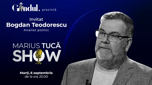 Marius Tucă Show începe marți, 6 septembrie de la ora 20.00, live pe gândul.ro