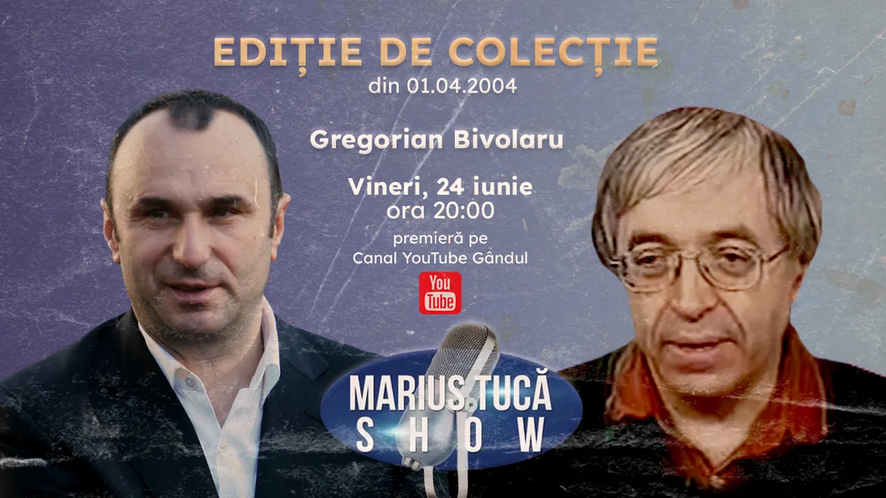 Marius Tucă Show începe de la ora 20.00 pe gandul.ro cu o nouă ediție de colecție. Invitat: Gregorian Bivolaru, leader MISA