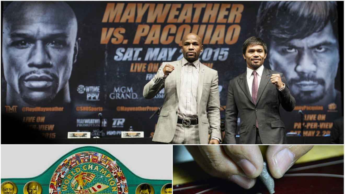 VIDEO Floyd Mayweather - Manny Pacquiao, meciul secolului și o centură pe măsură! FOTO 1 milion $ valorează "trofeul" înmânat câștigătorului. "Money" și Pac-Man vor împărți minim 300 de milioane $