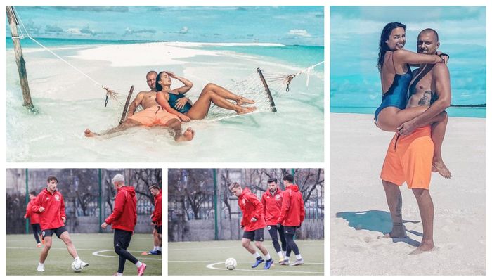 FOTO | Reunirea lui ”U” Cluj l-a prins pe căpitanul Gabi Tamaș pe plajă în Maldive. Costel Enache i-a stabilit fostului internațional ”pedeapsa” pentru a recupera antrenamentele pierdute