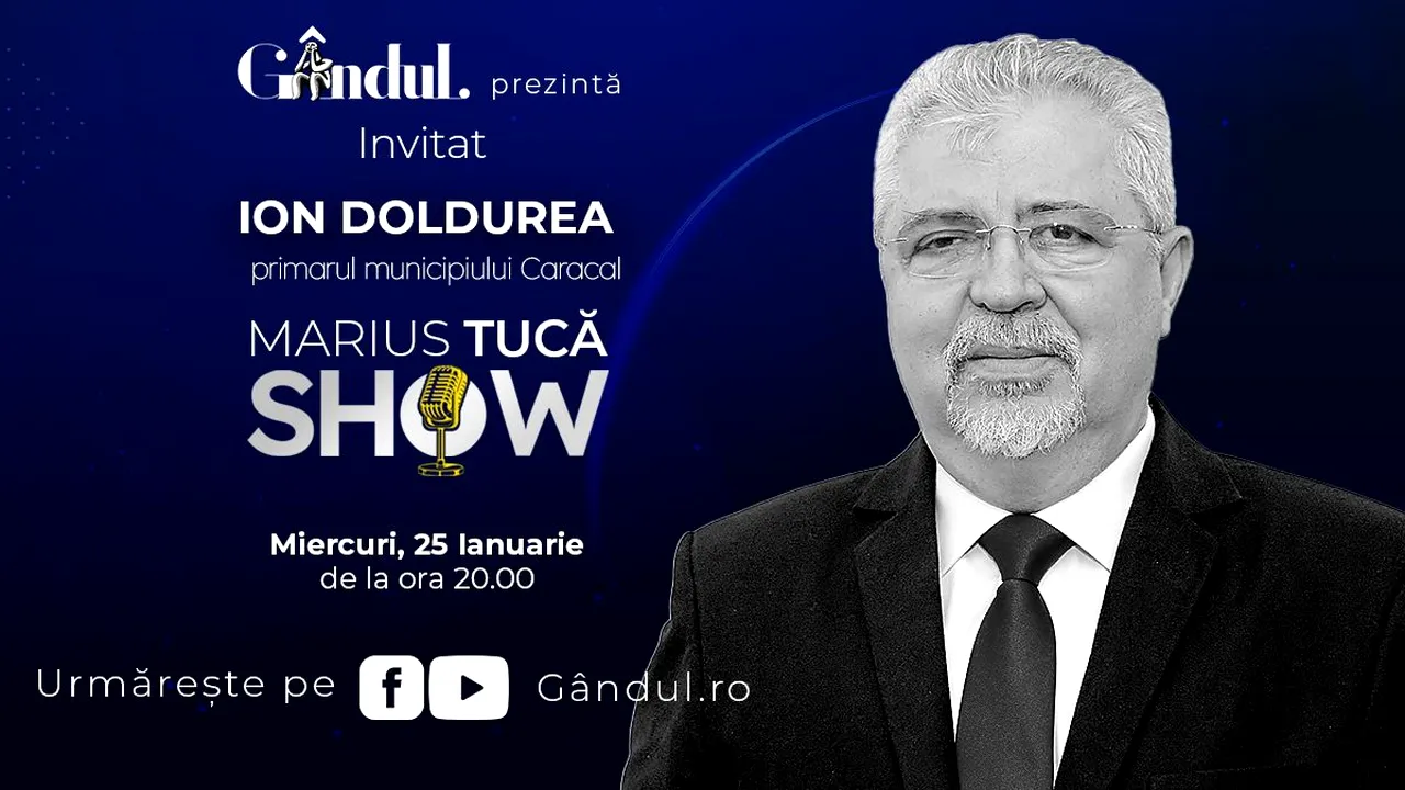 Marius Tucă Show începe miercuri, 25 ianuarie, de la ora 20.00, live pe gândul.ro