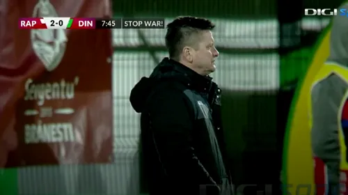 Dusan Uhrin, blocat după ce Rapid a înscris două goluri în 5 minute! Cum a fost surprins antrenorul lui Dinamo | VIDEO