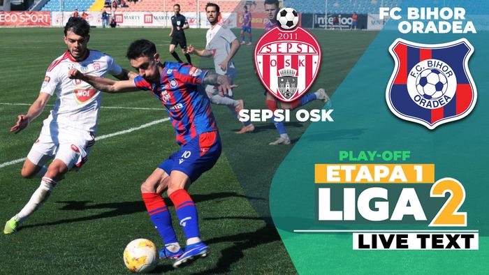 Sepsi OSK s-a descătușat în a doua repriză și a învins la scor FC Bihor. Erik Lincar a cedat și a văzut direct cartonașul roșu