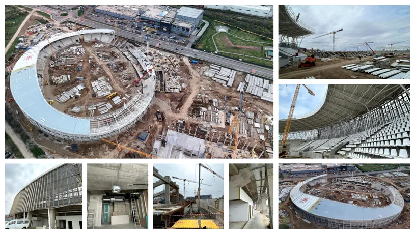 Fotoreportaj de la arena spectaculoasă care se construiește la Târgoviște. ”Ar putea fi gata mai devreme”, anunță constructorul despre proiectul de peste 55 de milioane euro finanțat prin CNI | SPECIAL