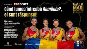Echipajul României de canotaj la barca 4 rame masculin, premiat la Gala Mari Sportivi ProSport pentru argintul mondial din 2025!