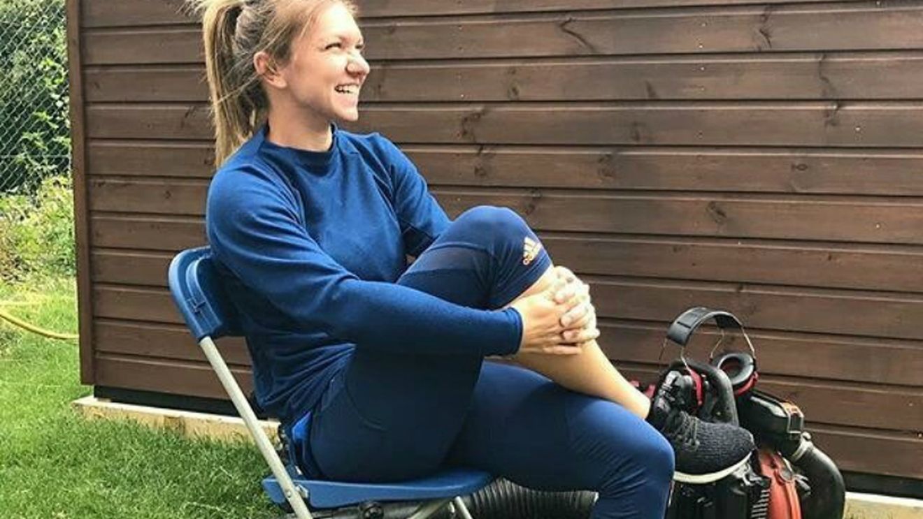 Distracție și mult tenis. Simona Halep se amuză teribil la Eastbourne, dar nu mai glumește când e vorba de antrenament | FOTO 