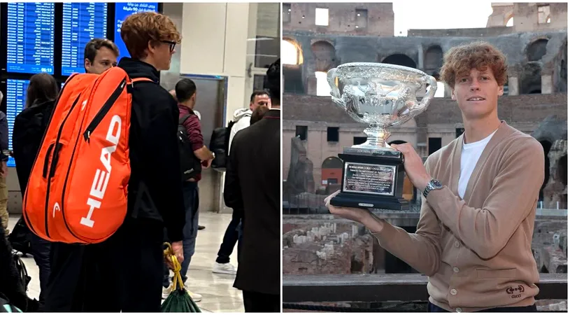Uimitor! Unde a ajuns trofeul de la Australian Open, după ce Jannik Sinner l-a cărat cu sacul prin aeroport: imagini spectaculoase cu tenismenul, în Colosseumul din Roma. FOTO