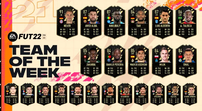 Seria Team Of The Week revine în FIFA 22! Ce carduri au fost lansate în această săptămână