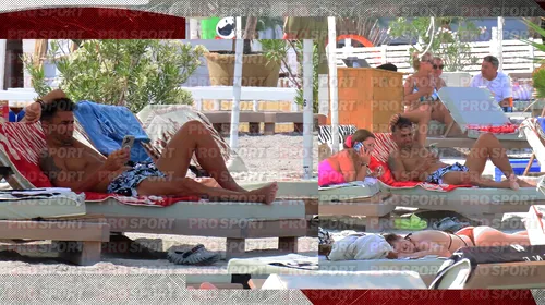 Nicolae Dică, regele șezlongului! Imagini spectaculoase cu fostul atacant al Stelei, și soția lui, în costum de baie roz, la plajă. EXCLUSIV