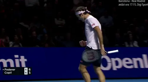 Momentul în care Marius Copil le-a furat inimile elvețienilor. Cum a reacționat Federer după câștigarea primului set + FOTO | Fanii s-au ridicat în picioare