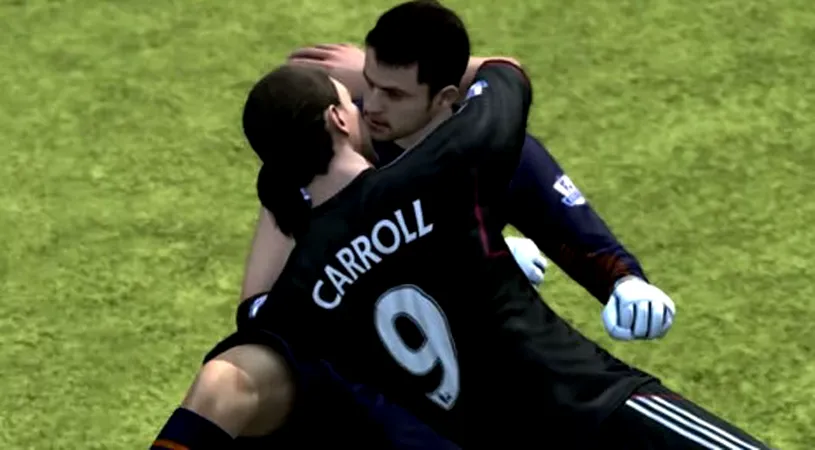 VIDEO INCREDIBIL** Imaginile care au șocat lumea! Andy Carroll se sărută pasional cu Fabianski în FIFA 2012
